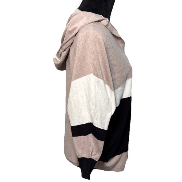 Aaeda Von Mauer Womens Color Block Sweater Hoodie V Neck Large - Picture 5 of 12